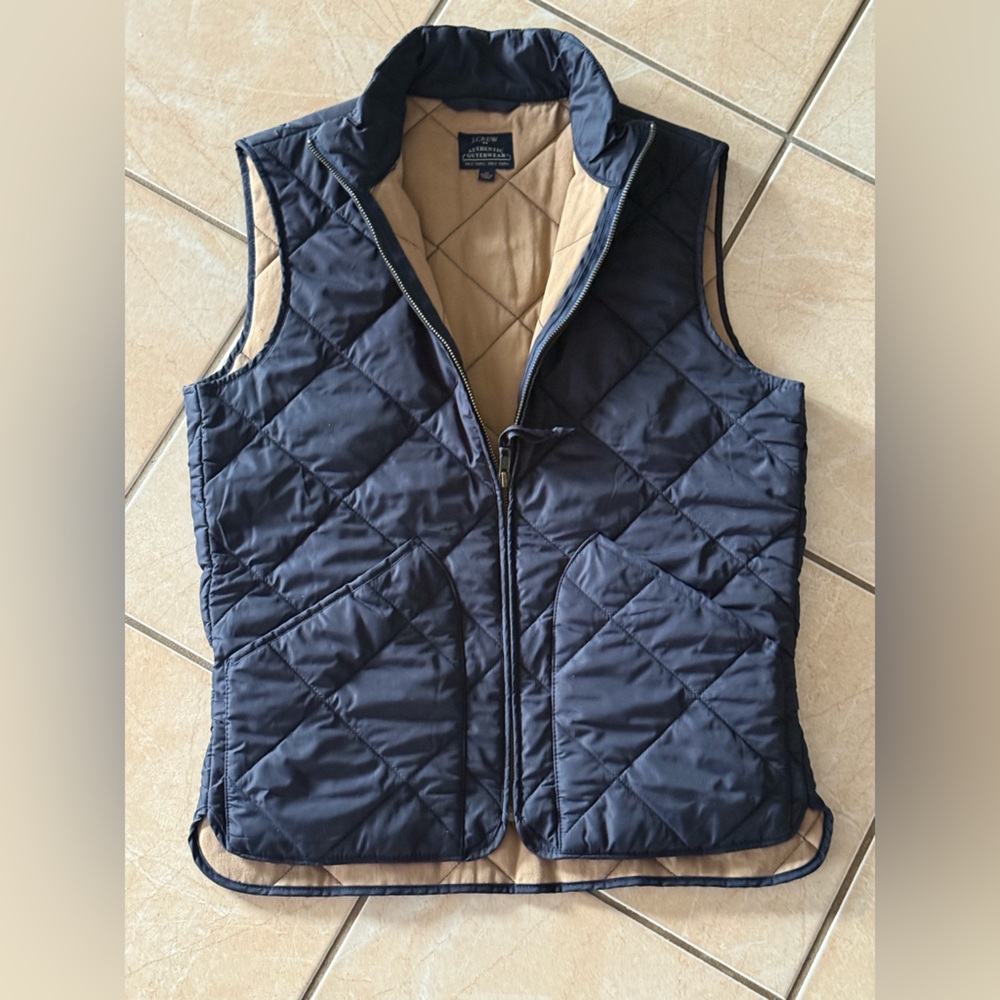 J. Crew Men's Dark Blue Quilted Vest